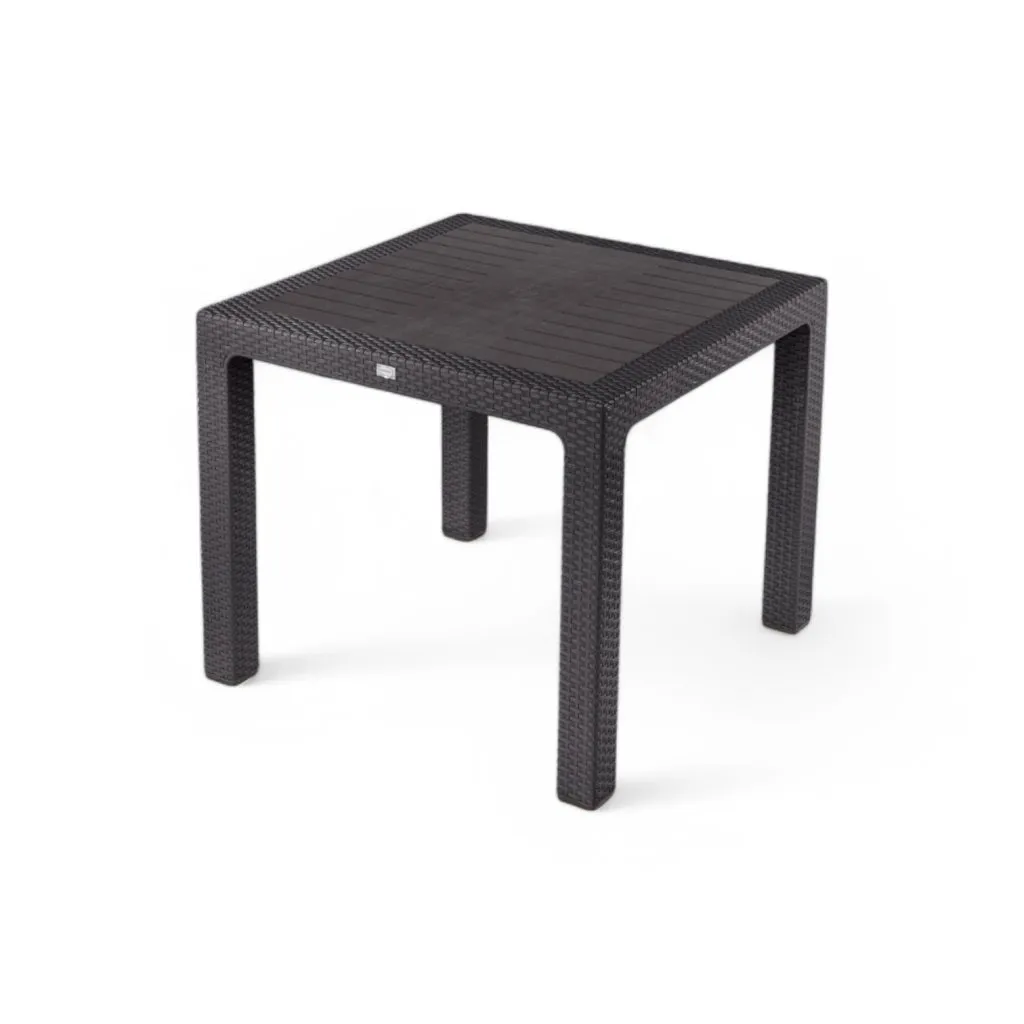 Rattan asztal 90x90cm barna
