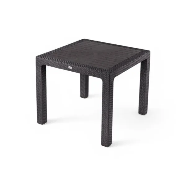 Rattan asztal 90x90cm barna