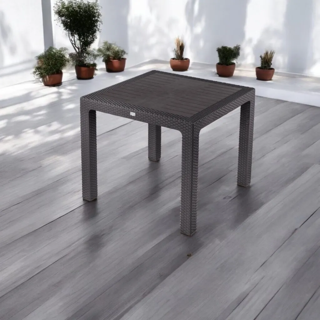 Rattan asztal 90x90cm barna