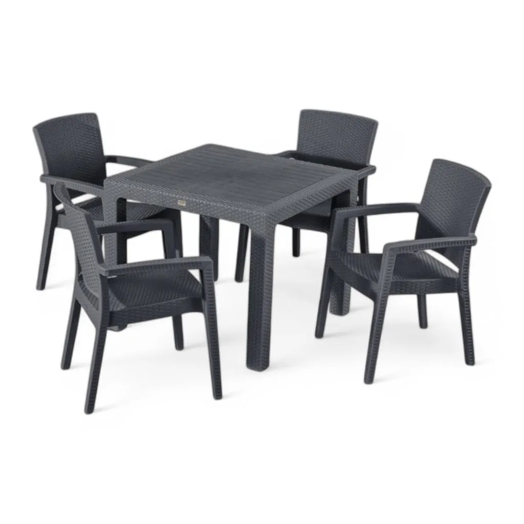 Rattan asztal 90x90cm antracit