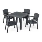 Rattan asztal 90x90cm antracit