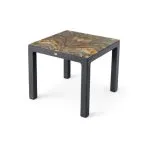 Rattan asztal színes üveg 90x90cm antracit
