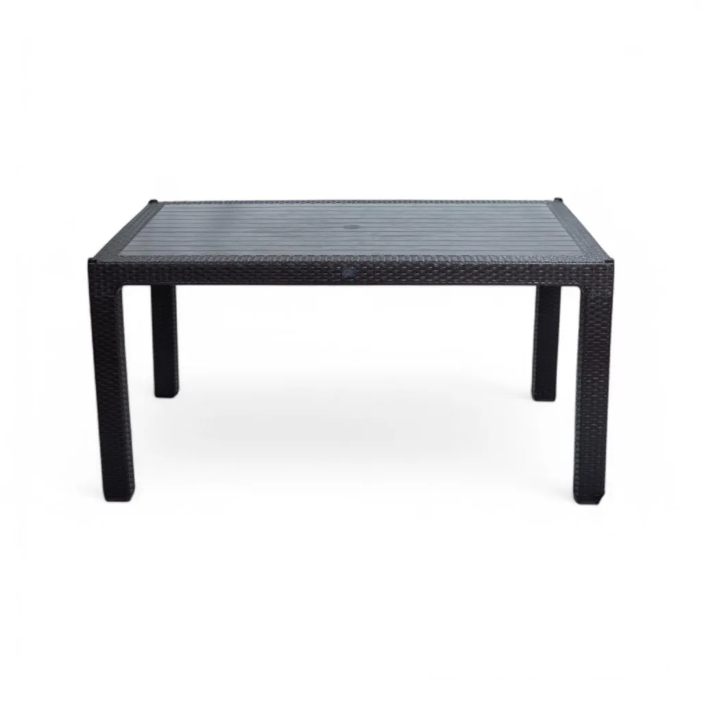 Rattan asztal 150x90cm antracit