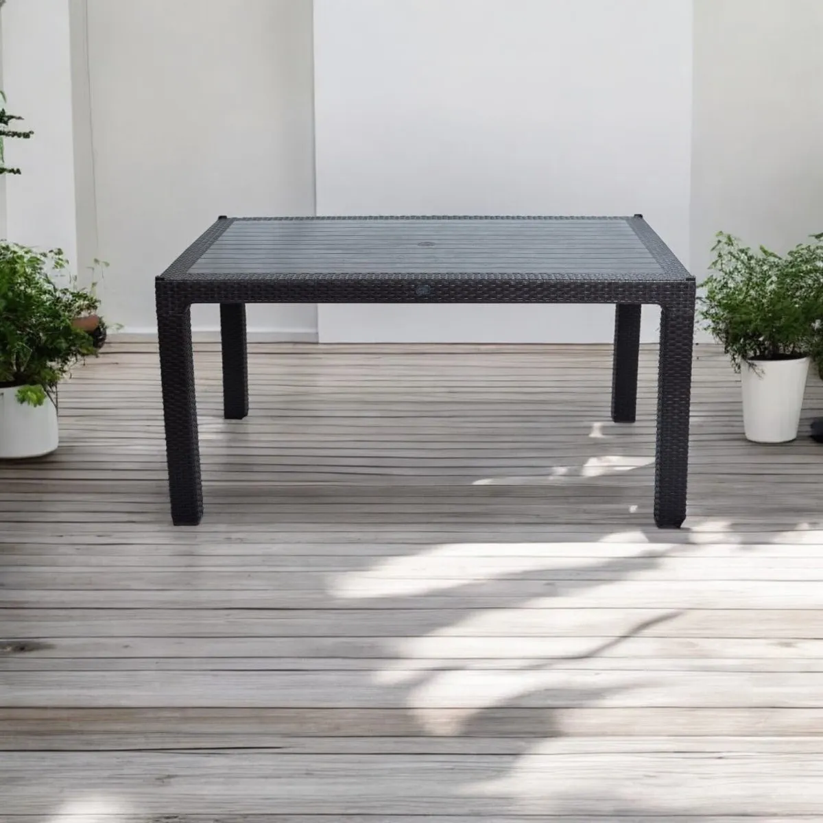 Rattan asztal 150x90cm antracit