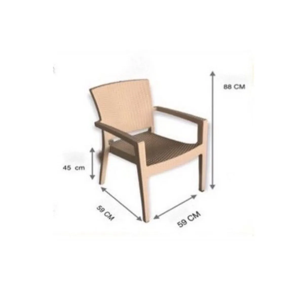 BT4 Baraw rattan karfás szék antracit