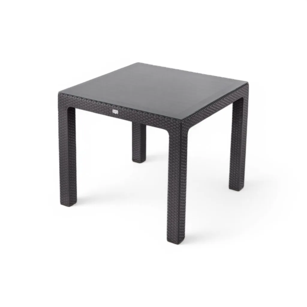 Bahar üveglapos asztal 90x90cm antracit