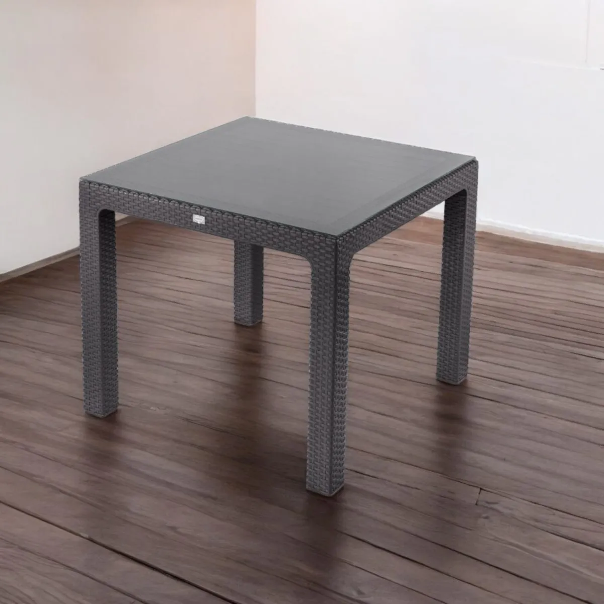 Bahar üveglapos asztal 90x90 cm antracit
