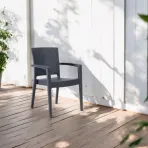 Baraw rattan karfás szék antracit
